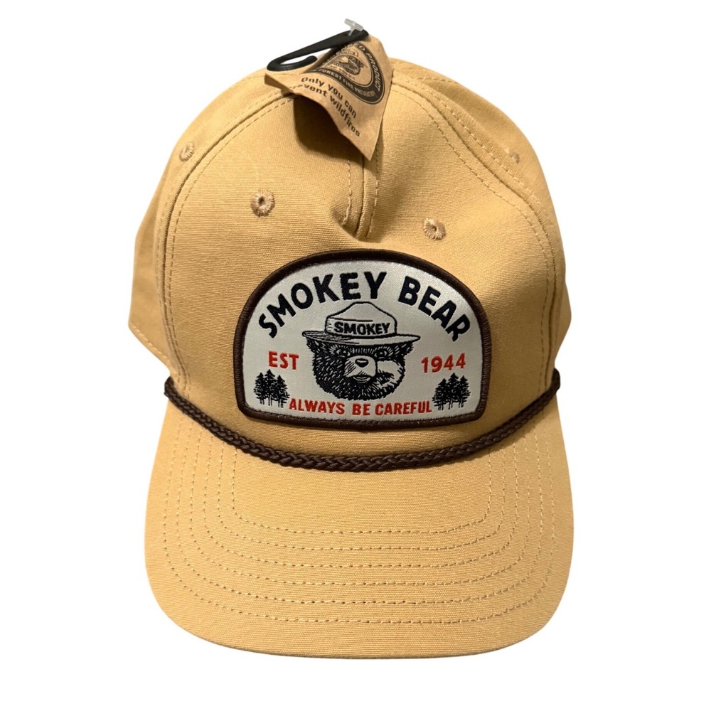 Smokey Bear Tan‎ Rope Hat Snapback Always Be Careful Official Licensed